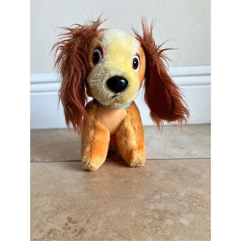 Walt Disney Vintage Lady & The Tramp 7” Stuffed Animal Plush Toy 1986